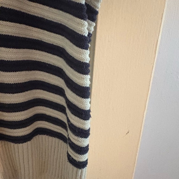 Madewell Cozy Blue and Cream Crew Neck Sweater - Picture 3 of 4